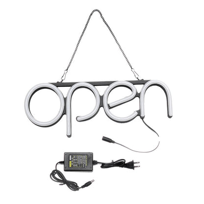 "OPEN" word neon sign