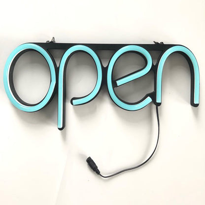 "OPEN" word neon sign