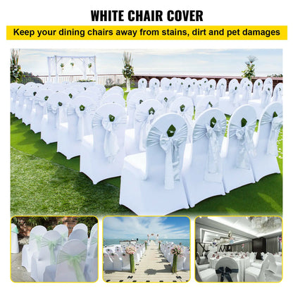 White Chair Covers - 12/30/50/100Pcs