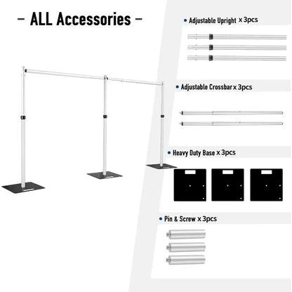 Professional Pipe and Drape Kit - 3x3m Adjustable Stand