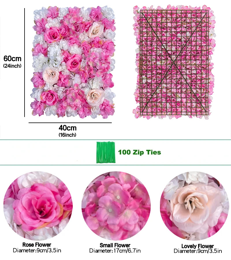 Rose Flower Wall Panels (Various Colours Available)