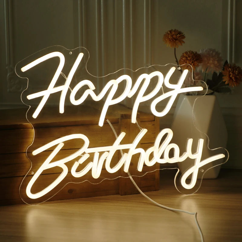 Happy Birthday LED Neon Sign