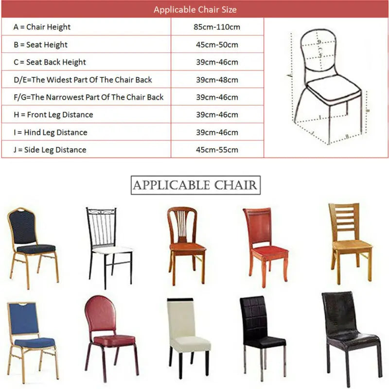 Spandex Stretch Chair Covers - 12 Colours