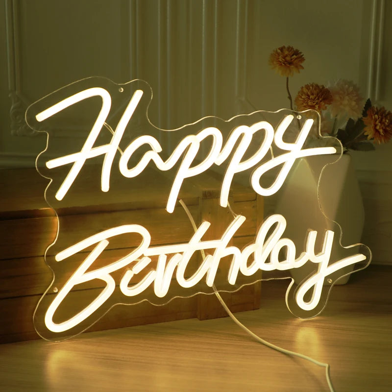 Happy Birthday LED Neon Sign