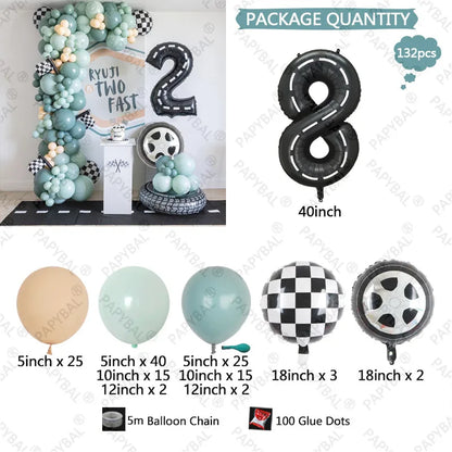 Race Car Birthday - Balloon Kit - 130+ Peices