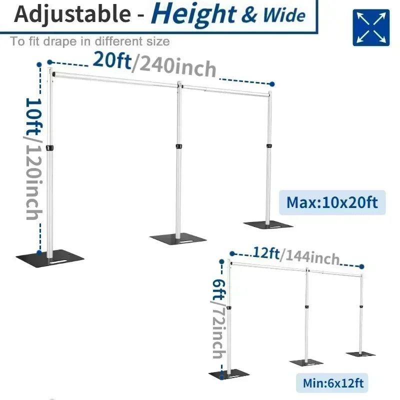 Professional Pipe and Drape Kit - 3x3m Adjustable Stand