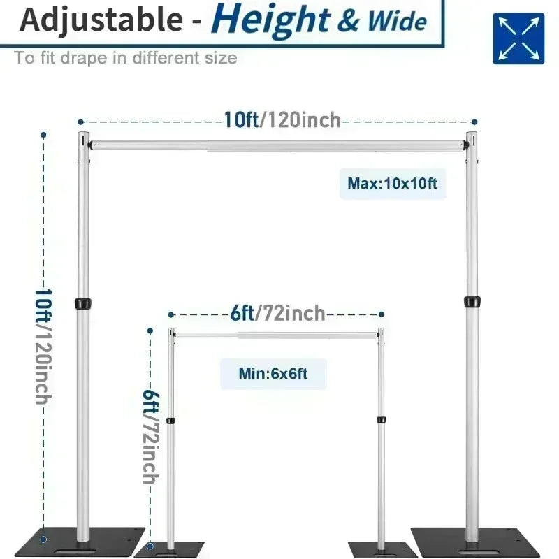 Professional Pipe and Drape Kit - 3x3m Adjustable Stand