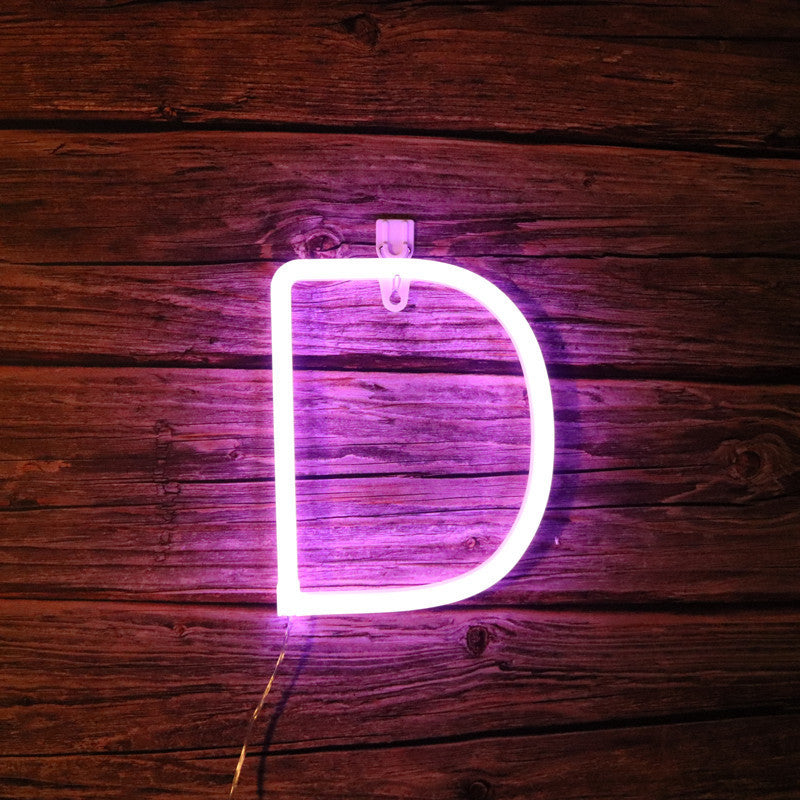 Led Purple Letter Neon Shape Christmas Decoration